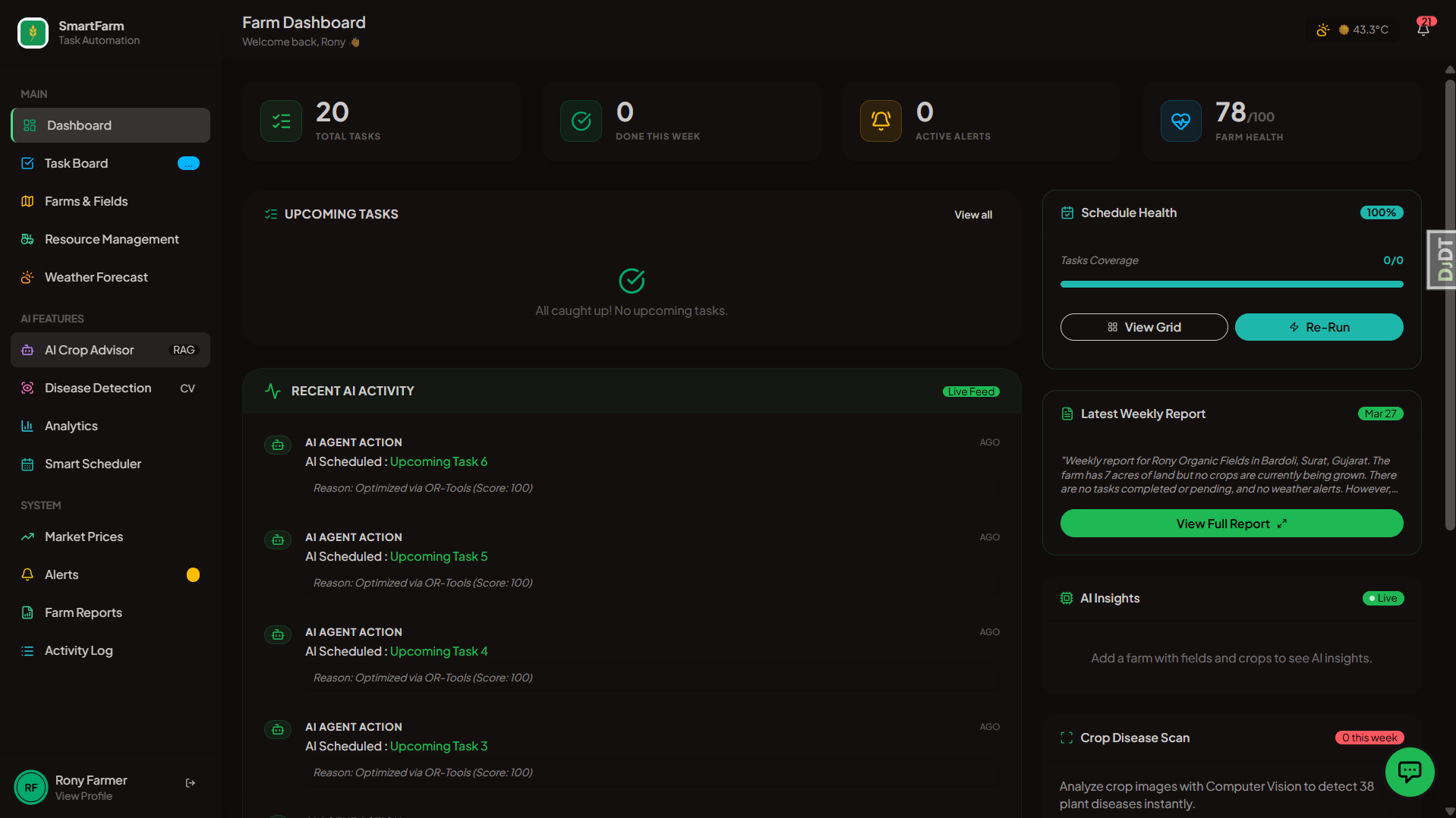 Smart Farming Task Automation System
